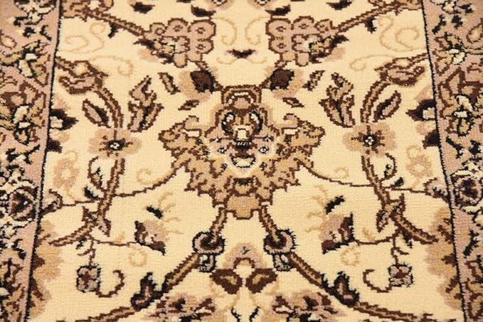 Unique Loom Sialk Hill Collection Area Rug - Washington (2' 2" x 8' 2" Runner Ivory/Black)