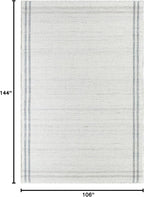 Mark&Day Wool Rugs, 9x12 Janmichael Solid and Border Gray/Ivory Area Rug, Grey Ivory Black Carpet for Living Room, Bedroom or Kitchen (8'10" x 12')