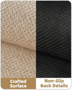 Color&Geometry Ultra Thin Indoor Door Mat Non Slip Rubber Backed Dirt Trapper 24"x36"(Rolled-up NO Creases), Rugs for Entryway, Front Door Mat Indoor Washable Low-Profile Entry Mat, Khaki