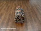 Carbon Black with Turkey Red Karjihooz Design with All Over Pattern Vegetable Dyes Pure Wool Soft Pile Hand Knotted Oriental Rug (9'x12')