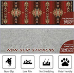 Red Arrow Runner Rug, 2.6x7ft Retro Geometric Hallway Runner Rug - Corridor & Busy Home Foyer Rugs, Washable Flannel Non-Slip Mat, Southwestern Tribe Decor Carpet for High-Traffic Areas