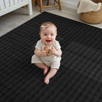 CAMILSON Modern Black Non Slip Rug 5x7 Ultra Soft High Pile Area Rugs Non Skid Rubber Backing Durable & Easy to Clean Carpet for Living Room Bedroom Kids Room Indoor Use (5 x 7 Black)