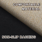 Ultra Thin Door Mat Indoor Entrance 17"x29", Low-Profile Indoor Door Mat, Non Slip Entry Mat Rubber Backing Unique Herringbone Design Inside Doormat Dirt Trapper Entryway Mats, Beige