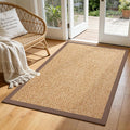 Washable Runner Rug 3x5 Jute Like Entryway Indoor Runner Mat Rugs Non Slip, Woven Soft Farmhouse Area Boho Floor Carpet for Hallway Kitchen Laundry Hall Backdoor Bedroom Living Room, Brown