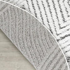 Antep Rugs Palafito 5x5 Geometric Shag Diamond High-Low Pile Textured Indoor Area Rug (Gray, 5'3" Round)