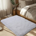 Zentavio Area Rugs for Living Room Small Carpet for Bedroom 3x5 Bedside Washable Soft Fluffy Shag Aesthetic Plush High Pile Throw Rug for Nursery Kids Room Dorm Room White