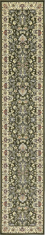 Unique Loom Sialk Hill Collection Area Rug - Washington (3' x 16' 5" Runner Green/Hunter Green)
