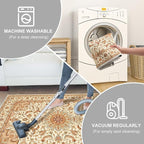 COMSLE Boho Area Rug, 2 x 3 Ft Machine Washable Rugs for Entryway Faux Wool Small Rugs Distressed Throw Rug Non-Slip Floor Carpet for Indoor Bedroom Kitchen Living Room