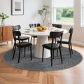 LBRO2M Easy Jute Solid Area Rug 4X4 Round Washable Rugs for Living Room Dining Room Bedroom Natural Jute Look Indoor Outdoor Rug Durable, Solid Non Shedding Eco Friendly (4X4 Black Gray)