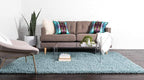 Unique Loom Solid Shag Collection Area Rug (9' x 12' 2" Rectangle Light Slate Blue)