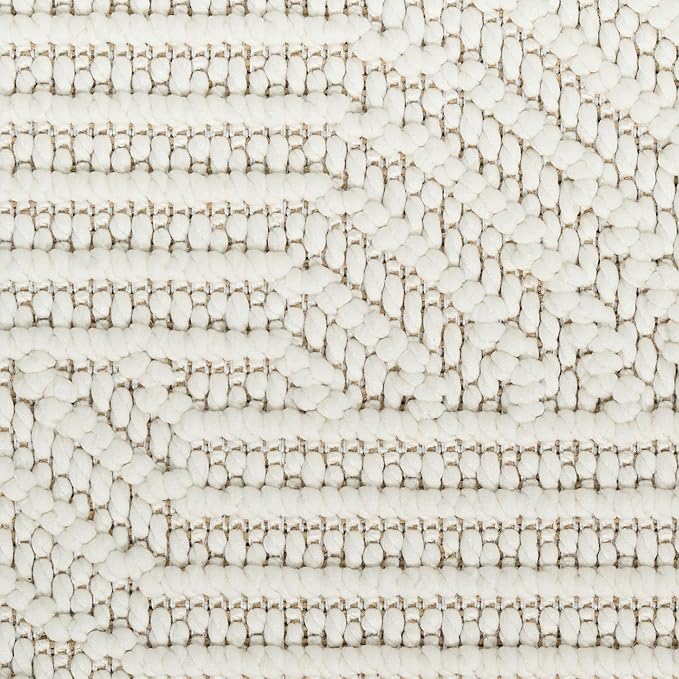 Nourison Home Textured Home Ivory 2'3" x 7'6" Area Rug - Easy Clean, Non Shedding, Bed Room, Living Room, Dining Room, Kitchen (8' Runner)