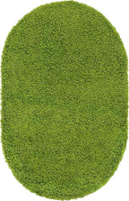 Unique Loom Solid Shag Collection Area Rug (3' 3" x 5' 3" Oval, Grass Green)