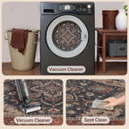 Tangsoo 3x5 Washable Rug, Vintage Rugs Indoor Area Rugs, Boho Non Slip Accent Rug Carpet, Soft Low Pile Rugs for Living Room Dorm Bedroom Bedside Entryway Bathroom Home Decor Dark Blue/Orange