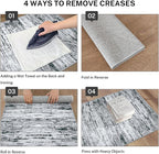 Modern Abstract Runner Rug 2.6x8, Black Grey White Washable Kitchen Runner Non-Slip Soft Hallway Rug Runner Thin Print Faux Wool Carpet for Entryway Bedroom Laundry Room Indoor Home Decor