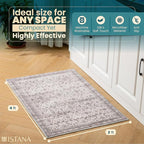 Istana Area Rug 2x4 - Pale Rose Beige 2x4 Washable Rug Non Slip - Pet Friendly Living Room Rug - Non Shedding Washable Rugs for Bedroom - Foldable Bathroom Rugs