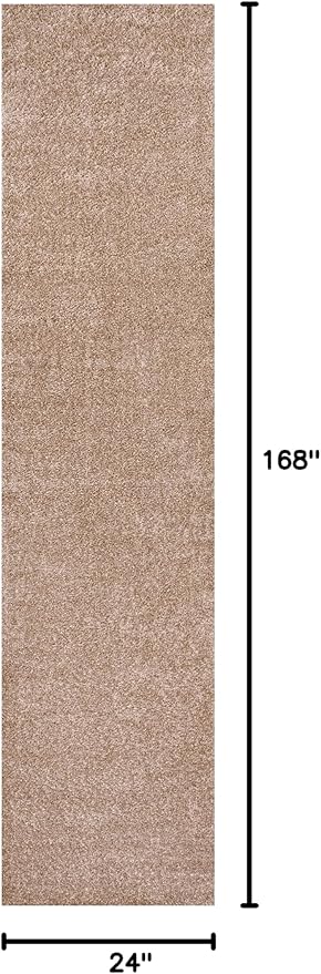 JONATHAN Y Haze Solid Low-Pile Beige Runner Rug 2x14, Coastal,Bohemian,Minimalist,Classic, Easy-Cleaning for Living Room,Bedroom,Kitchen,Pet Friendly,Non-Shedding (SEU100G-214)