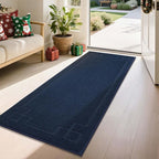BEQHAUSE Door Mat 24" x 60", Non-Slip Door Mats Indoor Entryway Rugs Washable Low-Profile Absorbent and Stain Resist Floor Mats, Dog Door Mat for Front Back Door, Muddy Wet Shoes & Paws, Navy Blue