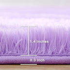 Andency 8x10 Area Rugs for Living Room, Purple Non-Slip Fluffy Soft Large Shag Bedroom Carpet, Big Indoor Thick Nursery Rug for Kids Dorm Home Decor Aesthetic