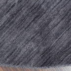 Hand Knotted Loom Wool ECO-Friendly Area Rugs - 6'x6', Round, Charcoal Color, Solid Plain Design, High Pile Thick Handmade Anti Skid Area Rugs for Living Room, Bed Room (L00111)