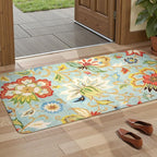 Lahome Collection Floral Runner Rug 2'x4' Non Slip Vintage Hallway Runner Rug, Laundry Throw Rugs and Mats for Laundry Room, Washable Runner Rugs for Kitchen Floor Bedroom Hallway Entryway Area Rugs