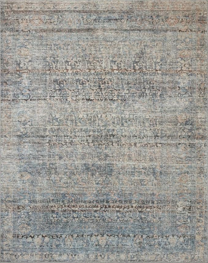 Loloi Amber Lewis Billie Collection BIL-05 Denim/Blush 2'-6" x 12'-0", 0.19" Thick Runner Rug