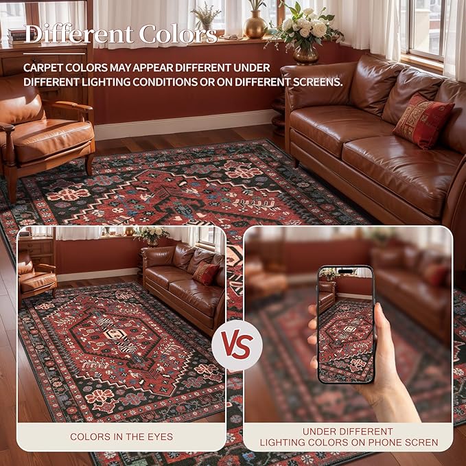 Ciicool Washable Runners Area Rug for Hallways, Ultra Soft 2x8ft Boho Runner Non-Slip Vintage Oriental Long Carpet for Kitchen Bedroom Laundry Bathroom