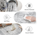 7x9 Area Rug for Living Room Washable Abstract Vintage Soft Thin Indoor Floor Non-Slip Carpet for Bedroom Dining Room Grey