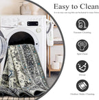 Area Rug Non Slip Machine Washable Ultra Soft Living Room/Bedroom/Kitchen/Outdoor/Classroom White Gray, 8'×10'