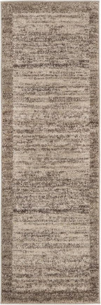 Rugs.com Angelica Collection Rug – 6 Ft Runner Beige Medium Rug Perfect for Hallways, Entryways