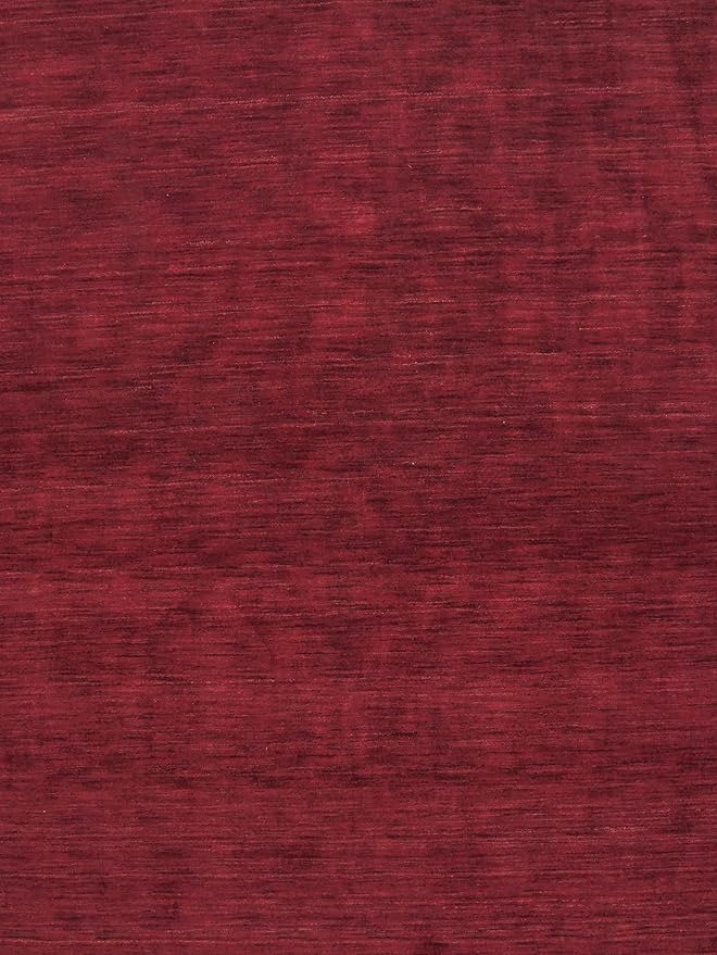Rugsotic Carpets Hand Knotted Gabbeh Wool 5'x8' Area Rug Solid Dark Red L00111