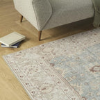 Revival Rugs Nimbus 6'x9' Zero-Shedding Area Rug for Living Room Bedroom - Oeko-TEX Certified, Low Pile, Spot Clean, Aqua, Blue