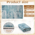 3x5 Abstract Rug for Entryway, Modern Teal Grey Washable Indoor Entry Way Area Rugs, Thin Soft Non-Slip Carpet Door Mat for Dining Room Kitchen Bedroom - Teal+Gray