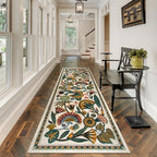 Egypt Floral Washable Bathroom Runner Rug for Kitchen Floor,2x8 Boho Rug Runners for Hallways Entryway,Vintage Non Slip Soft Throw Carpet for Laundry Room Entrance (Beige,2'6''x8')