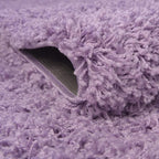 Unique Loom Solid Shag Collection Area Rug (4' 1" Round, Lilac)