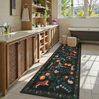 Collive Kitchen Runner Rugs Non Slip, 2.6x8ft Jungle Animal Washable Carpet Runners for Hallway Bathroom, Soft Bedroom Rug Black Ultra Thin Indoor Mats for Entryway, Laundry Room, Bedside