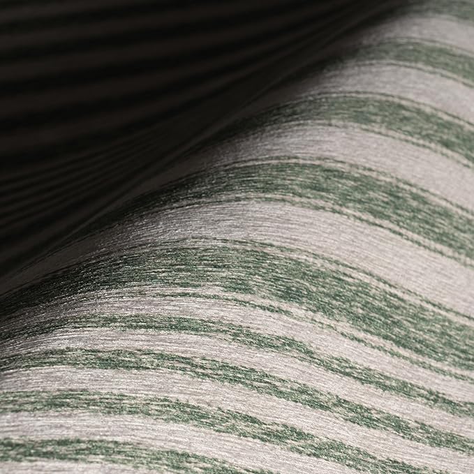 Dash & Albert Xaren Green Machine Washable Rug, 3 X 5 Feet, Green/Grey Stripe Pattern