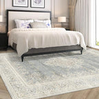 8x10 Area Rug Non Slip Boho Large Rug Entryway Indoor Mat Machine Throw Bedside Rug for Living Room Bedroom Kitchen (Beige Grey)