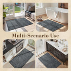 MontVoo Door Mat Indoor Entrance Doormat, Absorbent Durable Rubber Non Slip Front Door Mat for Inside Entry Entryway Dirt Trapper Welcome Mat, Darkgrey 32''x48''
