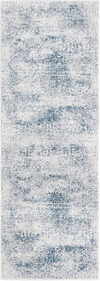 Unique Loom Finsbury Collection Area Rug - Sarah (2' x 6' 1" Runner, Blue/ Ivory)
