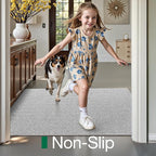 LUMI Ultra Thin Indoor Door Mat for Entrance 17"x30", Non Slip Entryway Mat, Low Profile Doormat, Unique Herringbone Design Carpet for Inside, Patio, Porch, Gray