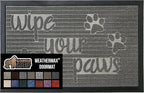 GORILLA GRIP 100% Waterproof All-Season WeatherMax Doormat 35x23, US Designed Natural Rubber, Stain and Fade Resistant, Low Profile Indoor Outdoor Door Mats, Easy Clean Patio Mat, Stone Paws