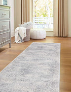 Unique Loom Finsbury Collection Area Rug - Sarah (2' 7" x 12' 2" Runner, Gray/ Ivory)