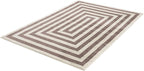 Abani Contemporary Beige & Ivory 7'9" x 10'2" Area Rug, Contrasting Geometric Modern Stripe Symmetrical Living Room Carpet Rugs