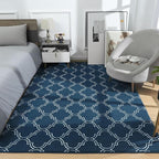 Amearea Fluffy Indoor Area Rug, Soft Trellis Moroccan Rugs for Bedroom, Shag Modern Area Rug for Living Room Kids Room Nursery, Easy Clean, Home Decor Low Pile Carpet, Teal Blue 6x9 Feet