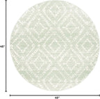SAFAVIEH Adirondack Collection Area Rug - 4' Round, Green & Ivory, Modern Diamond Distressed Design, Non-Shedding & Easy Care, Ideal for High Traffic Areas in Living Room, Bedroom (ADR131Y)