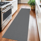 Braided Runner Rug 2x6 Ft Washable Runners for Hallways Non Slip Rubber Backed Kitchen Runners Cotton Entryway Runner Indoor, Woven Floor Carpet for Hall Kitchen Bedroom, Dark Grey/Grey