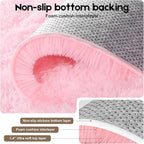 Area Rugs 9x12 Living Room, Fluffy Large Pink Rugs for Bedroom, Soft Shag Fuzzy Non-Slip Carpet for Kids Boys and Girls Nursery Room Dorm Indoor Home Decor (Pink, 9ft x 12ft)