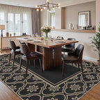Moroccan Floral Easy Jute Rug 8x10 Outdoor Rug Washable Area Rugs for Living Room Bedroom Non Slip Neutral Farmhouse Indoor Outdoor Carpet for Backyard Patio Office