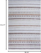 Alfa Rich 7x10 Beige Gray Washable Area Rugs for Living Room Bedroom Kitchen Cotton Decor Rug