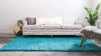 Unique Loom Solid Shag Collection Area Rug (6' 1" x 9' Rectangle, Deep Aqua Blue)